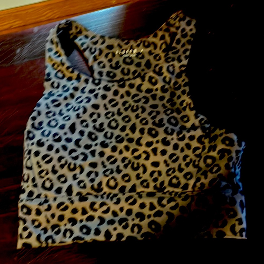 Leopard gray sports bra